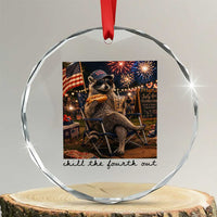 4th of July Raccoon Crystal Glass Ornament Chill The Fourth Out