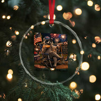 4th of July Raccoon Crystal Glass Ornament Chill The Fourth Out
