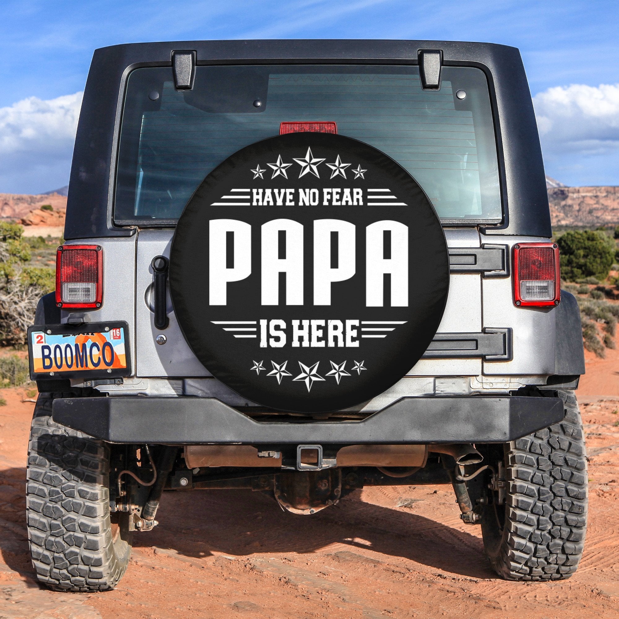 Father's Day Tire Covers - Have No Fear Papa Is Here Spare Tire Cover NO.5 LT8 - Wonder Print Shop