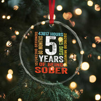 5 Years Of Being Sober Crystal Glass Ornament 5 Years Sobriety Anniversary Addiction Recovery