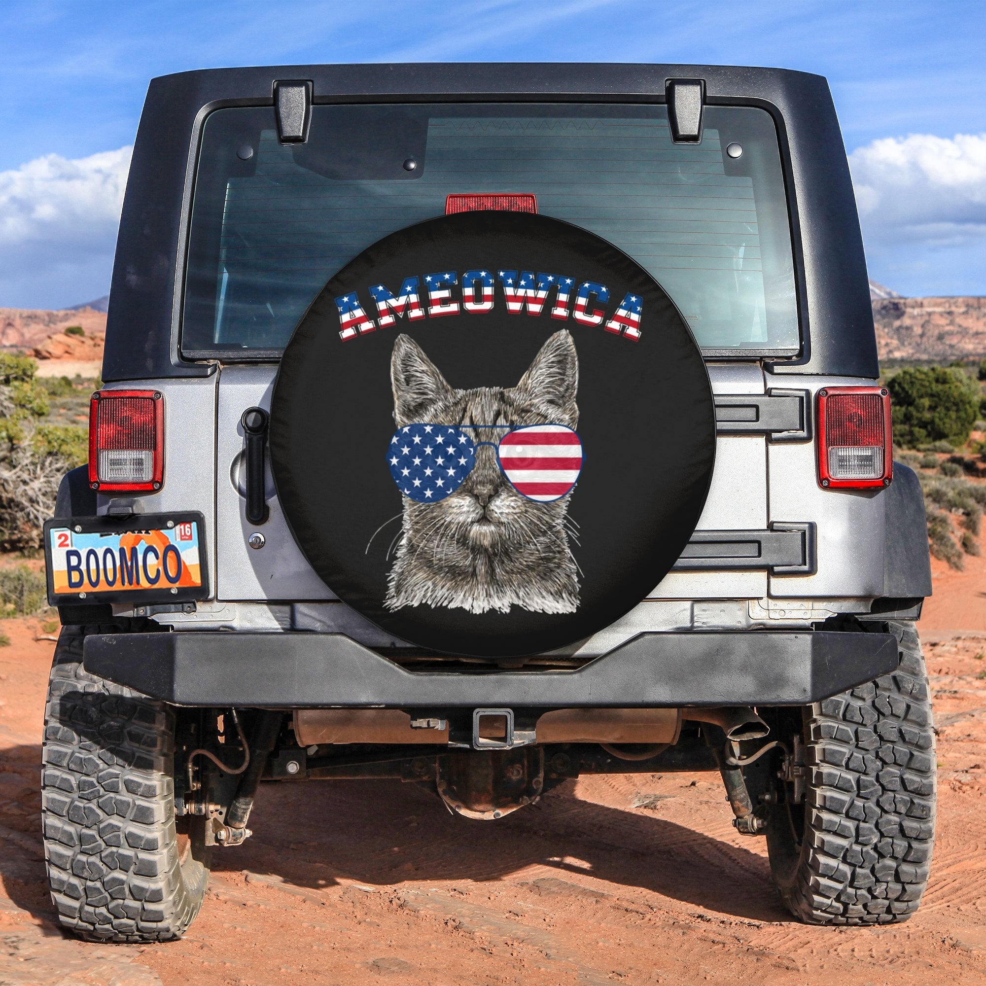 4th Of July Tire Covers - US Independence Day Ameowica Meow Cat American Flag Spare Tire Cover NO.51 LT8