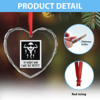 50 Years Ago I Was The Fastest Heart Crystal Glass Ornament Funny 50th Birthday Gift