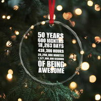 50 Years Of Being Awesome Crystal Glass Ornament 50th Birthday Gift Idea