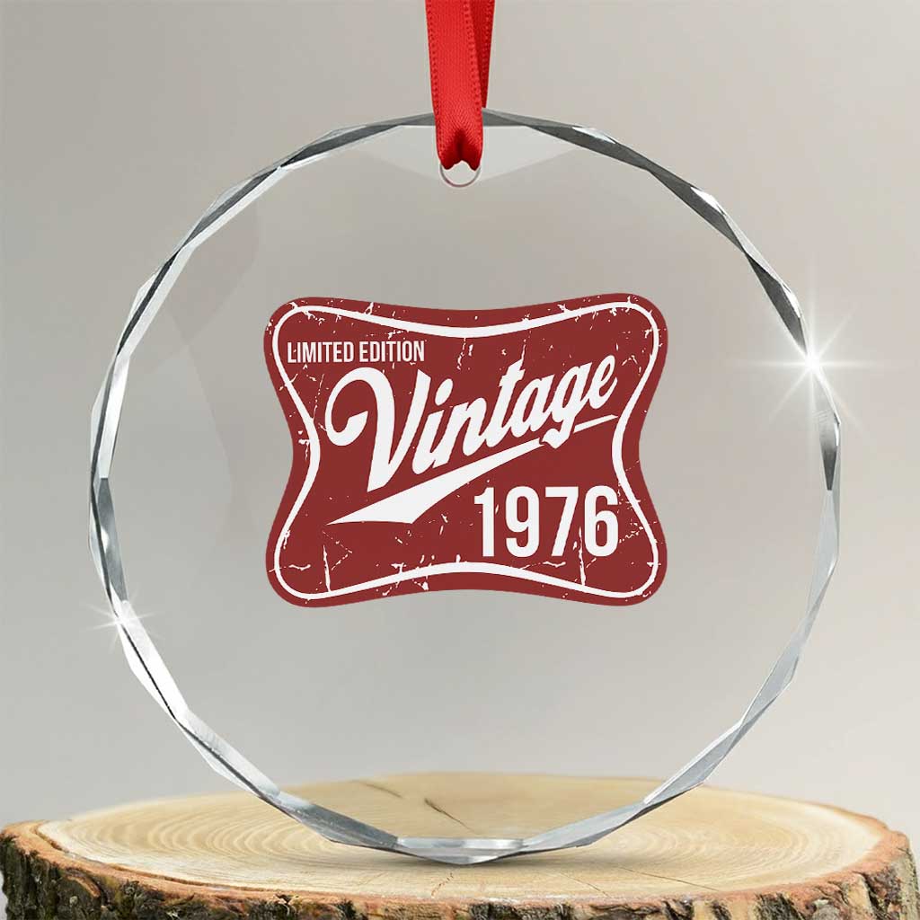 50th Birthday Beer Lover Vintage 1976 Limited Edition Crystal Glass Ornament Red Metal Beer Soft Sign Graphic