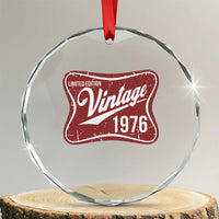 50th Birthday Beer Lover Vintage 1976 Limited Edition Crystal Glass Ornament Red Metal Beer Soft Sign Graphic
