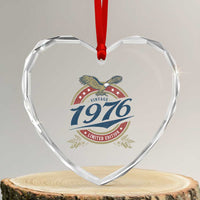 50th Birthday Beer Lover Vintage 1976 Limited Edition Heart Crystal Glass Ornament Bald Eagle