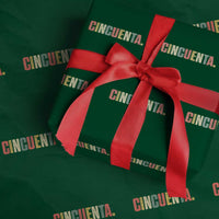 50th Birthday Cincuenta Wrapping Paper Roll Spanish Mexican 50 Years Old Bday