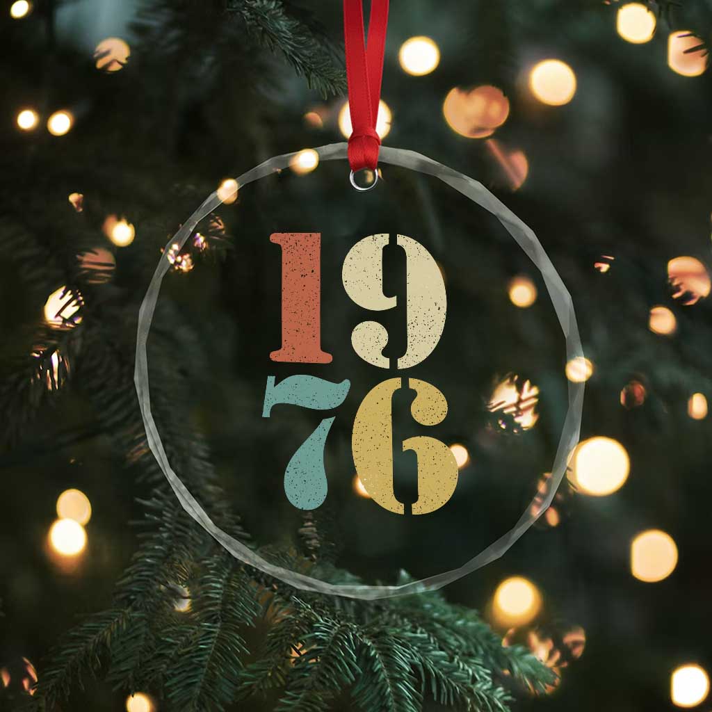 50th Birthday Crystal Glass Ornament Retro Vintage 1976 50 Year Old Gifts