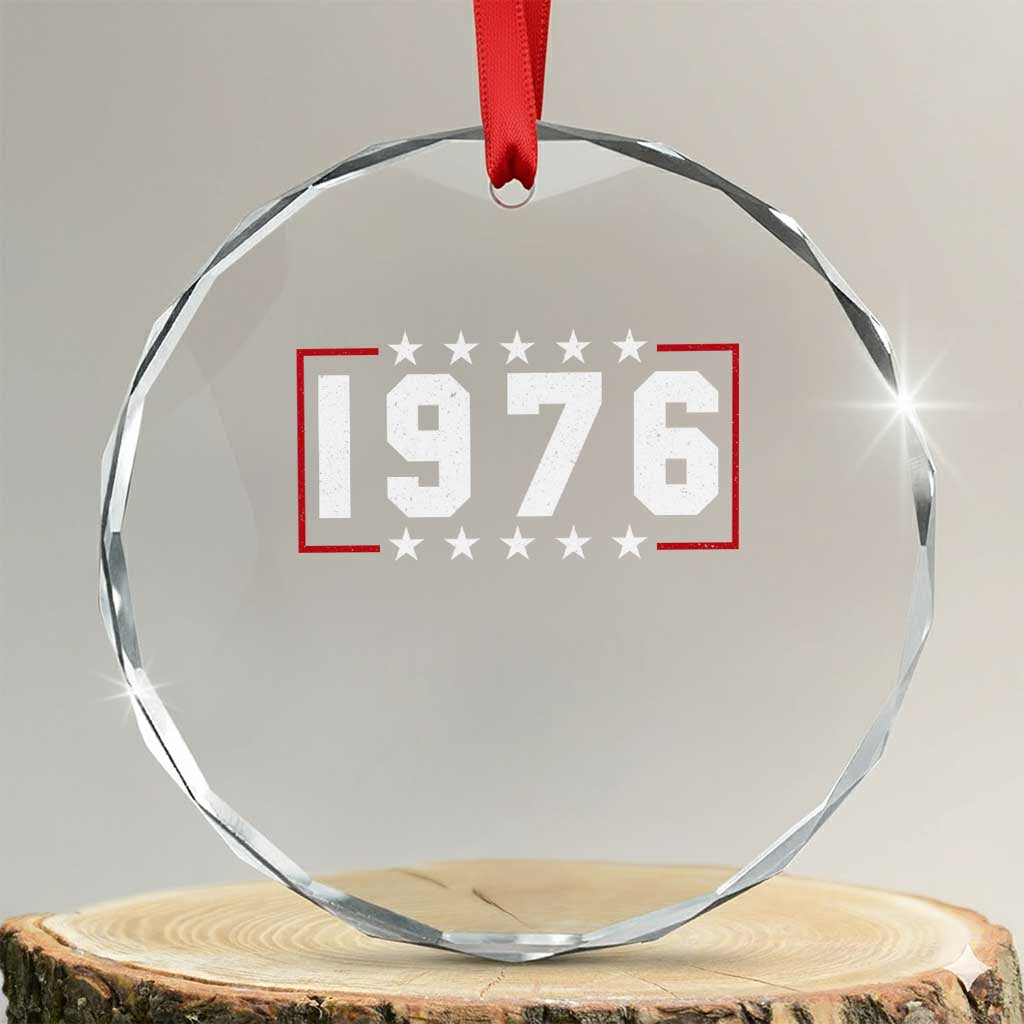50th Birthday Crystal Glass Ornament Vintage 1976 50 Years Old Birthday Stars And Stripes