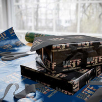 50th Birthday Wrapping Paper Roll Funny WTF Whos Turning Fifty Vintage Fishing 50 Year Old Gift