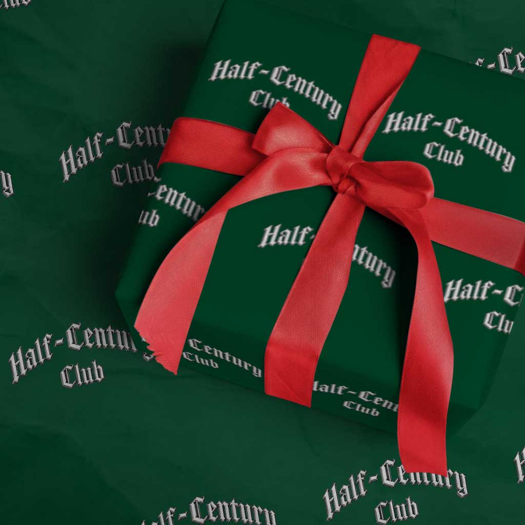 50th Birthday Wrapping Paper Roll Half Century Club Gothic 50 Years Old Bday