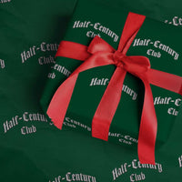 50th Birthday Wrapping Paper Roll Half Century Club Gothic 50 Years Old Bday