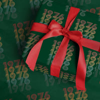 50th Birthday Wrapping Paper Roll Vintage 1976 Retro 50 Years Old Birthday