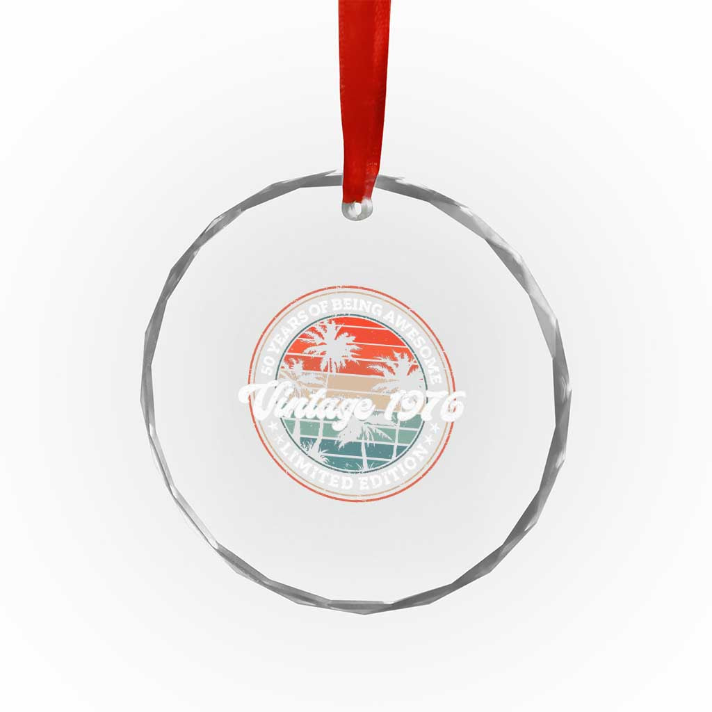 50th Birthday Gifts Crystal Glass Ornament Vintage 1976 50 Year Old Birthday