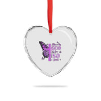 50th Birthday Gifts For Her Heart Crystal Glass Ornament Blessed By God For 50 Years Christian Butterfly Cross