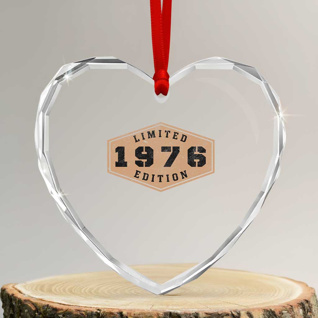 50th Birthday Heart Crystal Glass Ornament 1976 Limited Edition Gifts For Turning 50