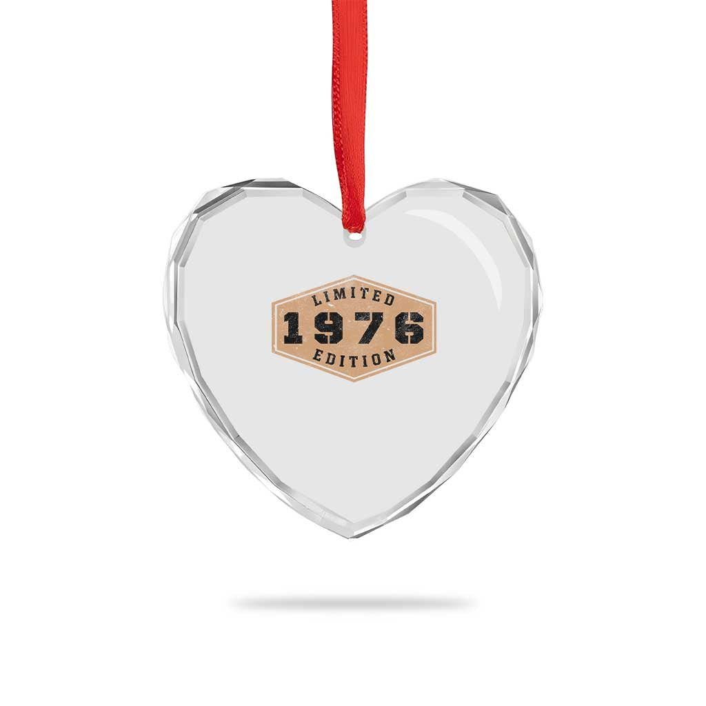50th Birthday Heart Crystal Glass Ornament 1976 Limited Edition Gifts For Turning 50