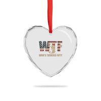 50th Birthday Heart Crystal Glass Ornament Funny WTF Whos Turning Fifty Vintage Fishing 50 Year Old Gift