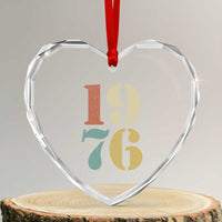 50th Birthday Heart Crystal Glass Ornament Retro Vintage 1976 50 Year Old Gifts