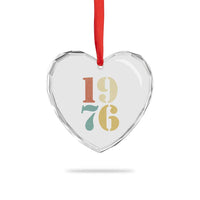 50th Birthday Heart Crystal Glass Ornament Retro Vintage 1976 50 Year Old Gifts