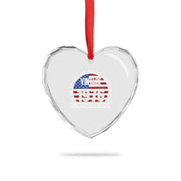 50th Birthday Heart Crystal Glass Ornament Vintage 1976 50 Year Old Birthday American Flag
