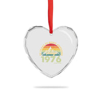50th Birthday Heart Crystal Glass Ornament Vintage 1976 Limited Edition 50 Year Old Gift
