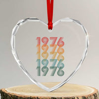 50th Birthday Heart Crystal Glass Ornament Vintage 1976 Retro 50 Years Old Birthday