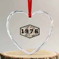 50th Birthday Hunting Heart Crystal Glass Ornament 1976 Limited Edition Vintage Camouflage Gifts For Turning 50