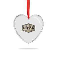50th Birthday Hunting Heart Crystal Glass Ornament 1976 Limited Edition Vintage Camouflage Gifts For Turning 50