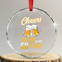 50th Birthday Party Gift Crystal Glass Ornament Cheers Beers To My 50 Years