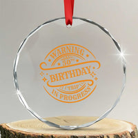 50th Birthday Trip Crystal Glass Ornament Retro Funny Milestone Vacation - Wonder Print Shop