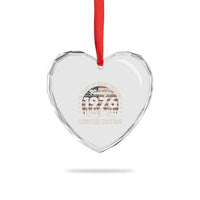 50th Birthday Vintage 1976 Limited Edition Heart Crystal Glass Ornament 50 Years Of Being Awesome American Flag