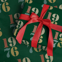 50th Birthday Wrapping Paper Roll Retro Vintage 1976 50 Year Old Gifts