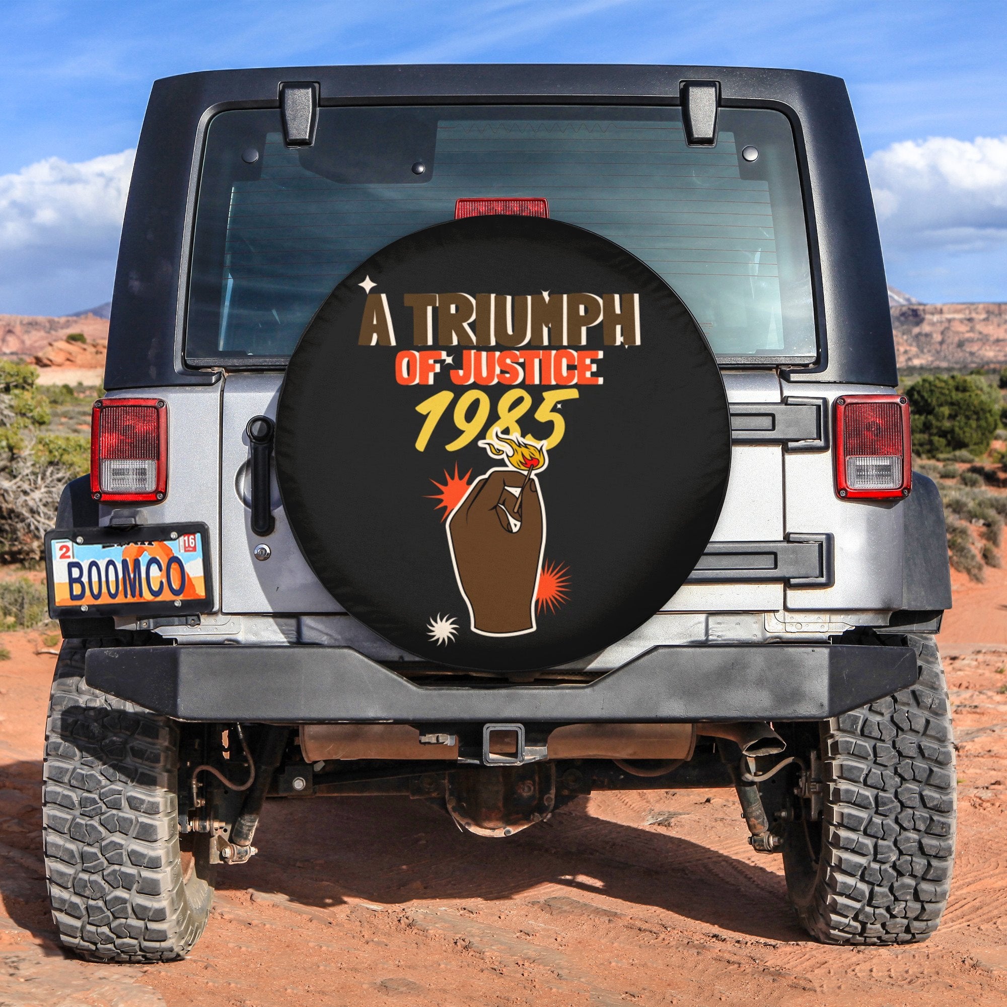 African Tire Covers - Juneteenth Spare Tire Cover A Triumph Of Justice 1985 NO.52 LT8 - Wonder Print Shop