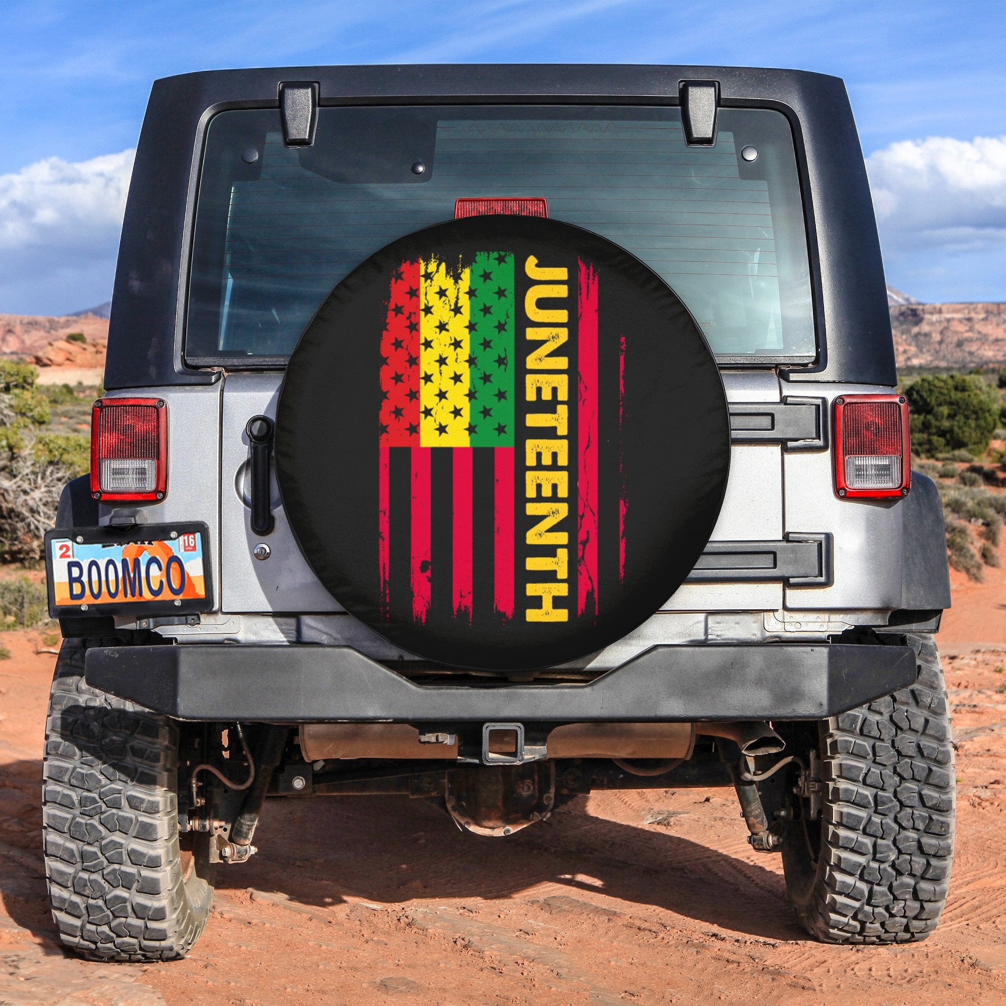 African Tire Covers - Juneteenth Spare Tire Cover American Flag Juneteenth NO.55 LT8 - Wonder Print Shop