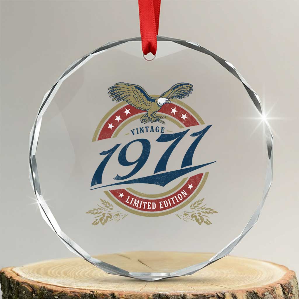 55th Birthday Beer Lover Vintage 1971 Limited Edition Crystal Glass Ornament Bald Eagle