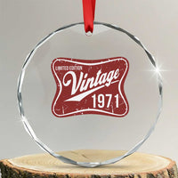 55th Birthday Beer Lover Vintage 1971 Limited Edition Crystal Glass Ornament Red Metal Beer Soft Sign Graphic