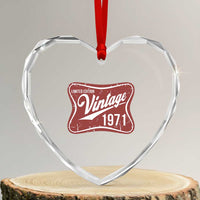 55th Birthday Beer Lover Vintage 1971 Limited Edition Heart Crystal Glass Ornament Red Metal Beer Soft Sign Graphic