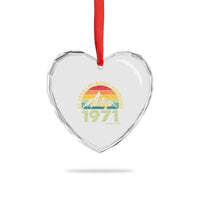55th Birthday Heart Crystal Glass Ornament Vintage 1971 Limited Edition 55 Year Old Gift