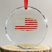 55th Birthday Retirement Crystal Glass Ornament Vintage 1971 Retired 2026 American Flag
