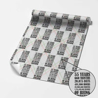 55th Milestone Birthday Wrapping Paper Roll 55 Years Of Being Awesome Graphic