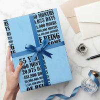 55th Milestone Birthday Wrapping Paper Roll 55 Years Of Being Awesome Graphic