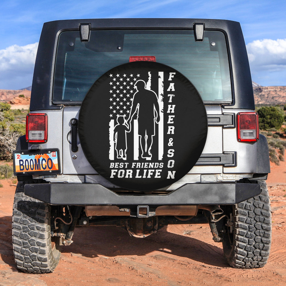 Father's Day Tire Covers - Father And Son Best Friend For Life American Flag Spare Tire Cover NO.59 LT8 - Wonder Print Shop