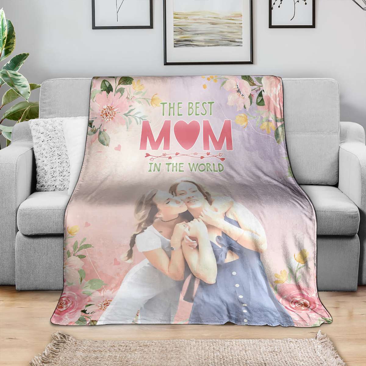 Custom Photo Mother's Day Blanket The Best Mom In The World | Wonder Print Shop