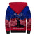 Haiti Sherpa Hoodie Negre Marron With Coat Of Arms Polynesian Style - Wonder Print Shop