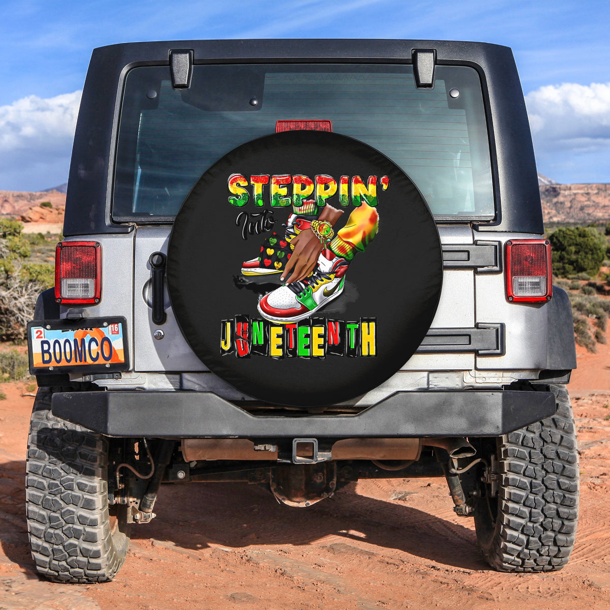 African Tire Covers - Juneteenth Spare Tire Cover Steppin' Into Juneteenth NO.6 LT8 - Wonder Print Shop