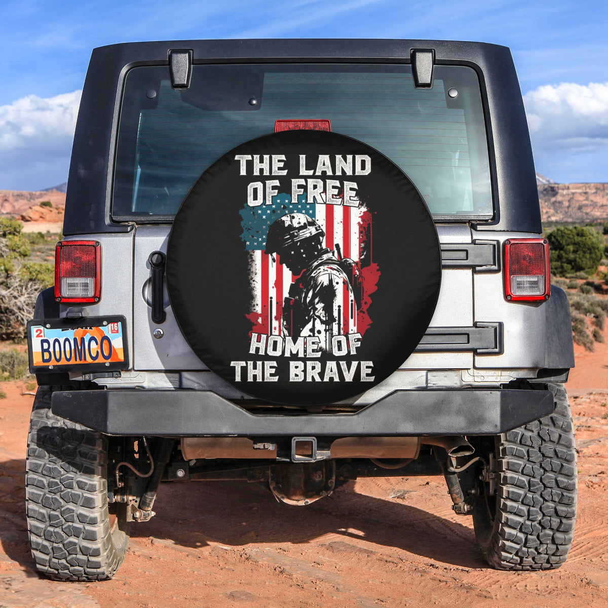 4th Of July Tire Covers - US Independence Day The Land Of Free Home Of Brave Spare Tire Cover NO.58 LT8 - Wonder Print Shop