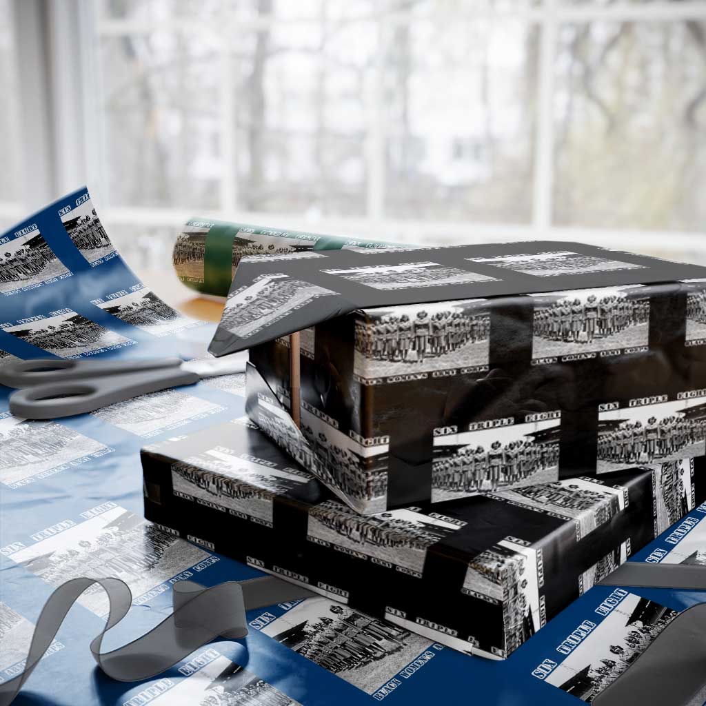 6 Triple 8 Wrapping Paper Roll Black Women's Army Corps 6888th Battalion - Wonder Print Shop
