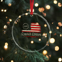 60th Birthday 1966 Limited Edition Crystal Glass Ornament Gifts for 60 Years Old Vintage American Flag