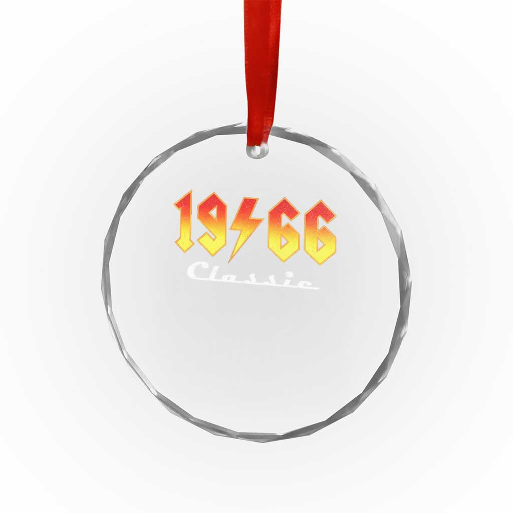 60th Birthday Crystal Glass Ornament Classic Born 1966 Turning 60 Year Old